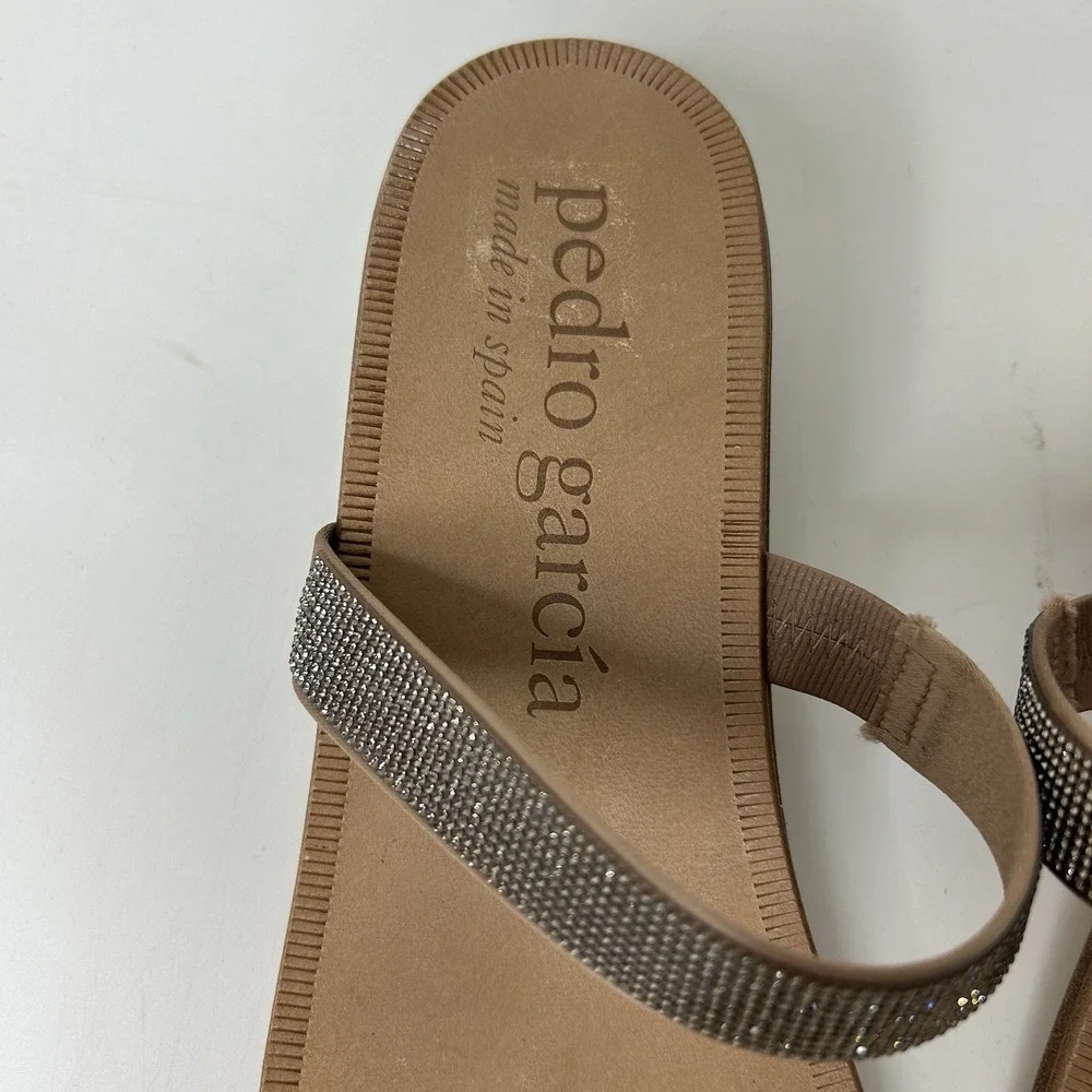 Pedro Garcia Zayna Sandals 41 US 10.5 Embellished Straps Leather Made In Spain